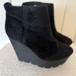 Women's Black Wedge Ankle Boots